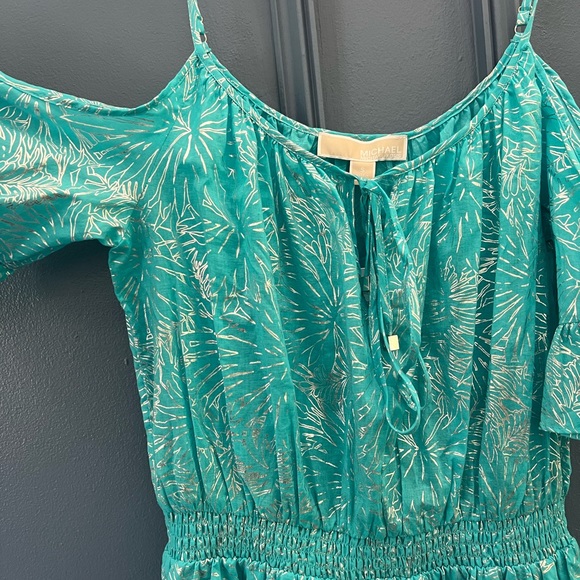 Michael kors dress turquoise off shoulder - Picture 2 of 13